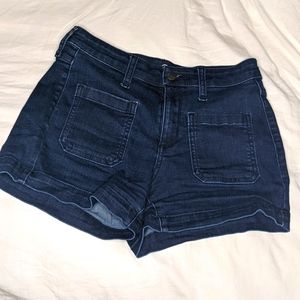 Dark blue denim shorts